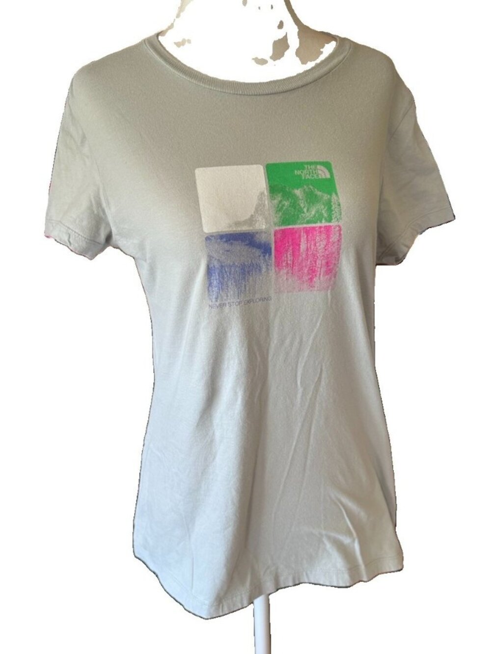 The North Face Womens M Gray T Shirt Never Stop Exploring Tee